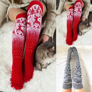 Women Thigh High Socks Extra Long Woolen Knit Warm Thick Tal