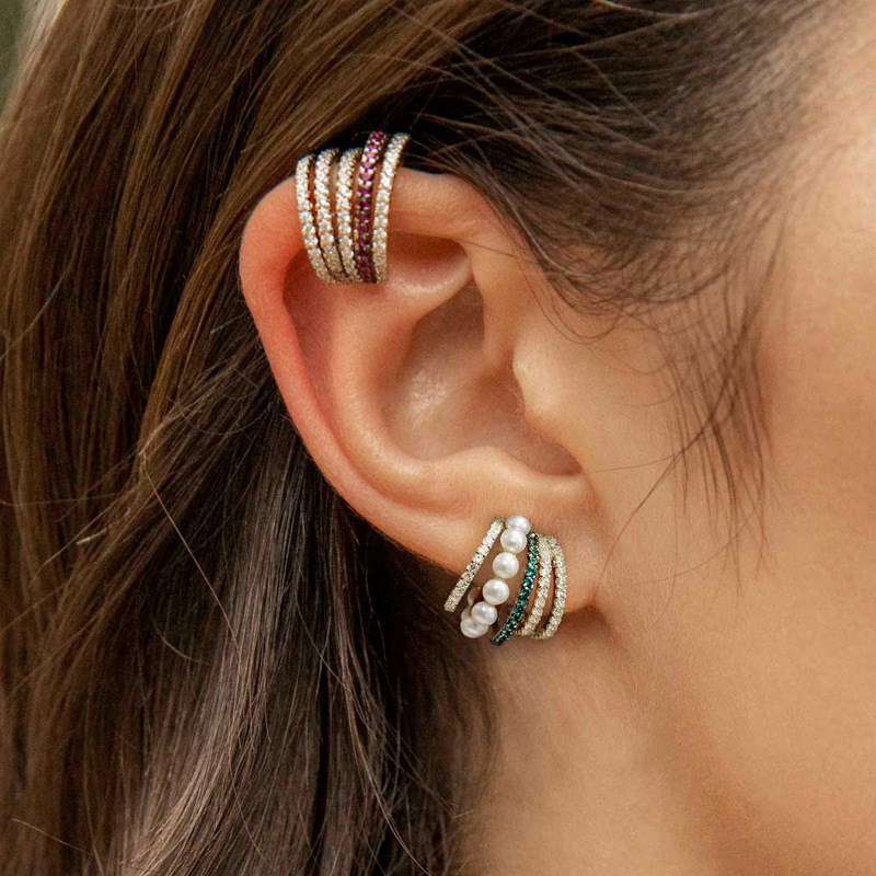 New Fashion Pearl Ear Cuff Bohemia Stackable C Shaped Rhines