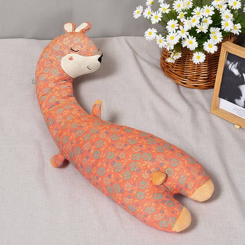 软萌花布兔长条抱枕靠枕夹腿睡