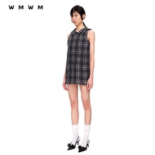 【WMWM】2024春夏新款设计感记忆格纹连帽无袖工装连衣裙