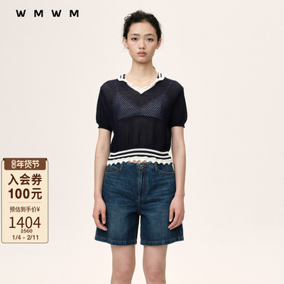 WMWM洞洞组织花边针织POLO