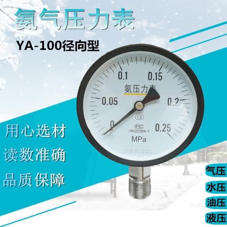 上海  YA100氨压力表 氨用压力表 氨气专用表 气压表0-1.6Mpa
