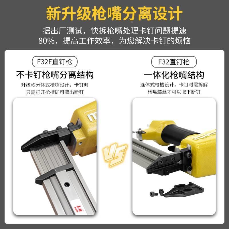 美特气泵钉枪F30直钉枪不卡钉射钉枪木工专用气动钉枪家用打钉枪
