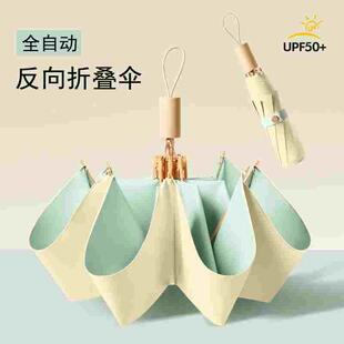 遮阳伞防紫外线女生晴雨两用自动伞折叠全自动高颜值2024新款雨伞