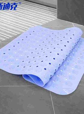海斯迪克PVC防滑垫按摩脚垫浴室防滑地垫洗澡防滑吸盘垫蓝色45*78