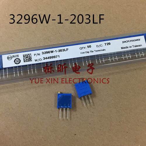 BOURNS 精密可调电阻 3296W-1-203LF 20K 顶调可调电阻 原装正品