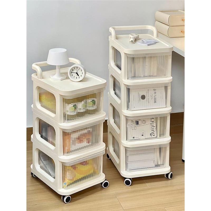 书架书本置物架小推车家用收纳架落地桌下抽屉式学生宿舍多层书柜