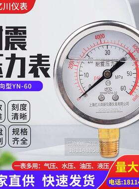 压力表YN601/4螺纹耐震径向压力油压水压气压0-1.6/100MPa多量程
