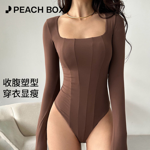 塑身连体衣女/修身美型美体/轻薄方领内搭