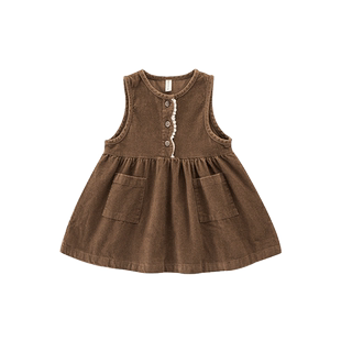 女宝宝秋装连衣裙女童连衣裙秋冬季新款纯棉洋气婴儿灯芯绒背带裙