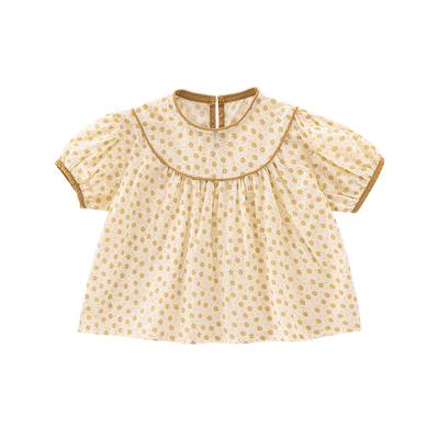 班比诺纯棉文艺夏季圆领娃娃衫