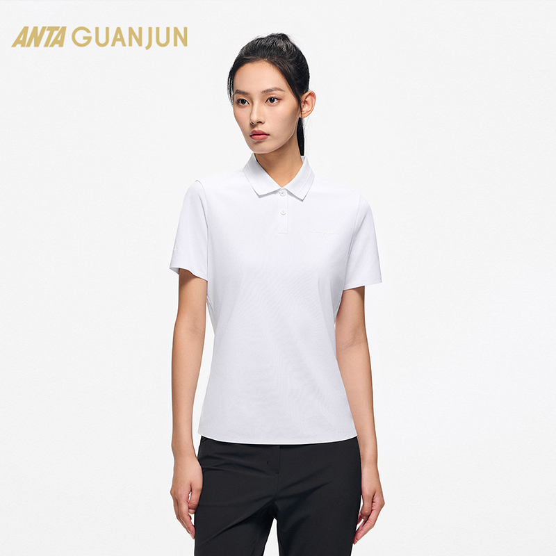 安踏POLO衫女士翻领短t恤速干