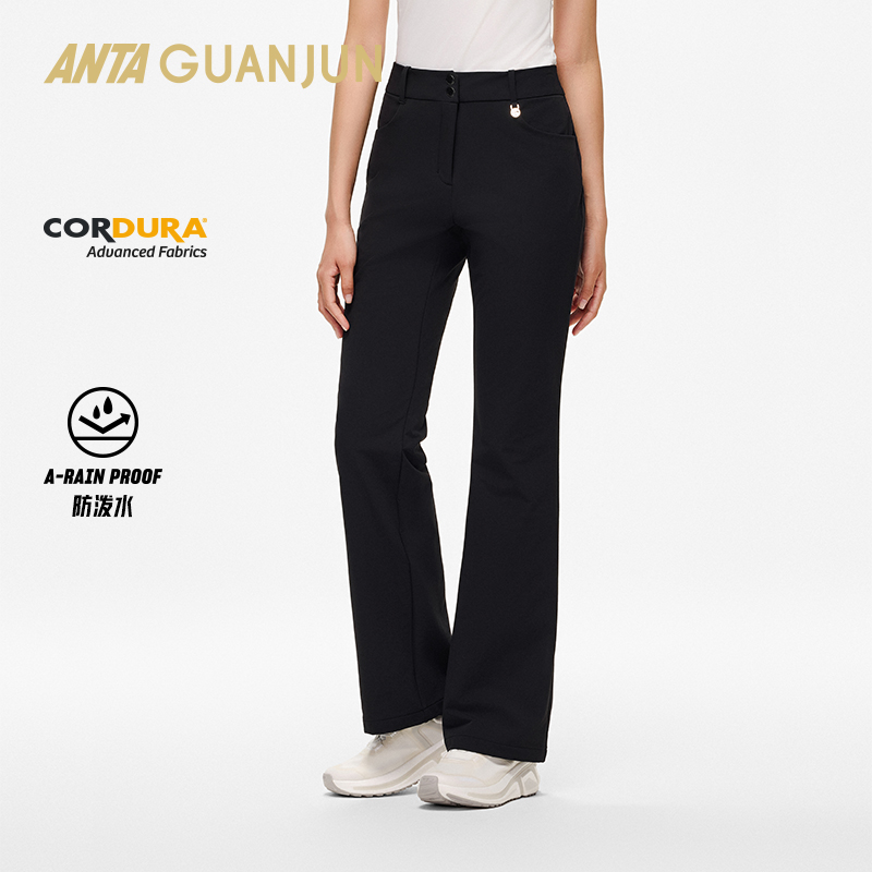 安踏冠军全天候系列CORDURA防泼水微喇叭裤修身长裤女士162530516