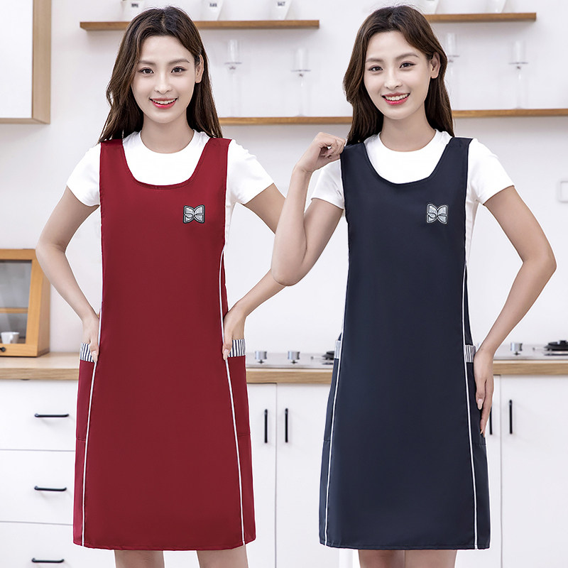 坎肩围裙厨房专用家用洗衣服防水防油围腰男女餐饮上班长款工作服