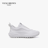 休闲男鞋 VICKI BROWN2024春夏新款 法国VB未毕时尚 纯色真皮运动鞋