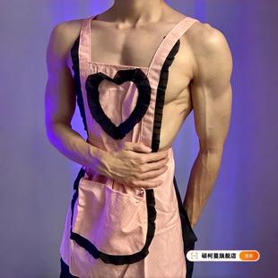 甜美纯欲男仆装 禁欲系围裙性感cos显肌肉m夜店男模肚兜绑带衣服攻