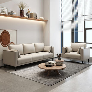 东莞龙江沙发北欧小户型简约现代科技布猫抓皮艺客厅双人三人位|