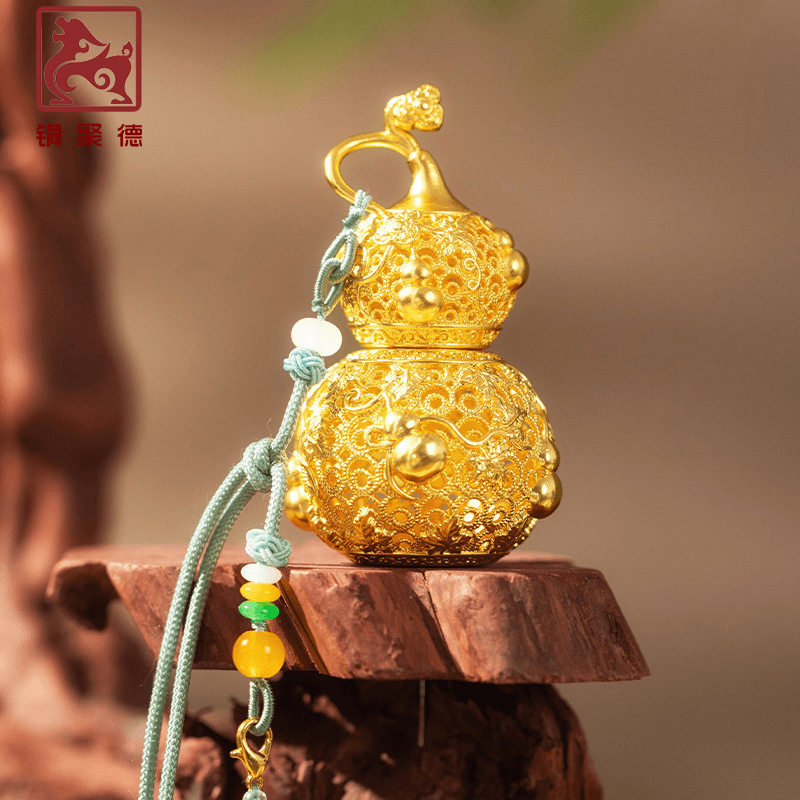 铜聚德铜葫芦欢喜福禄车载挂件家居装饰配件花丝工艺葫芦礼品摆件