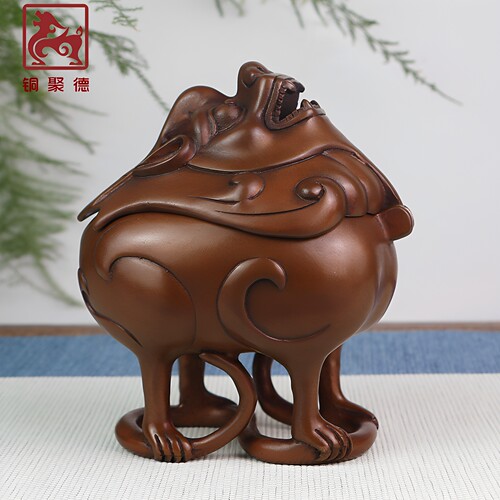 铜聚德狻猊仿古香炉礼品甪端薰炉