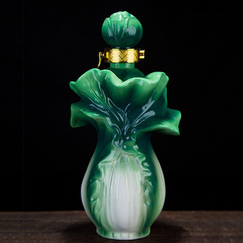 空酒景德瓶镇NVH陶瓷菜一斤装酒珐琅彩酒具百财如意家用壶白格坤