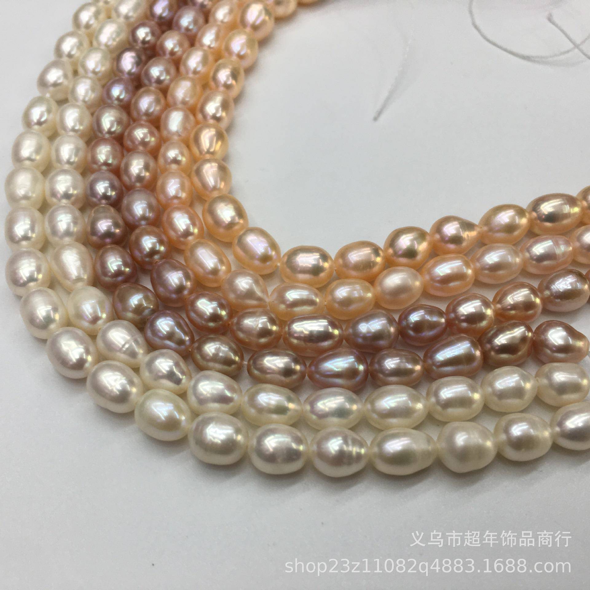 天然淡 水珍珠米6x8mm散珠串珠 手工diy制作耳饰  发簪URS珠手链