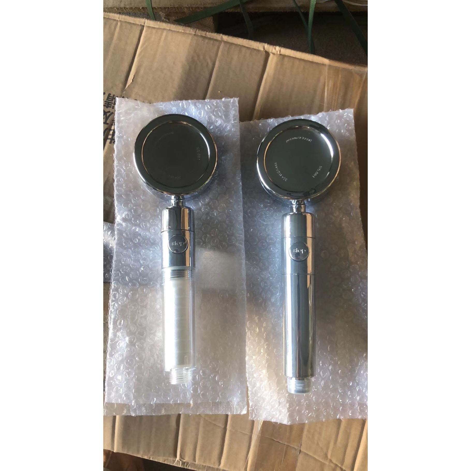 新款万向增压花洒一键止水手持喷头莲蓬头开关过滤摇头花洒