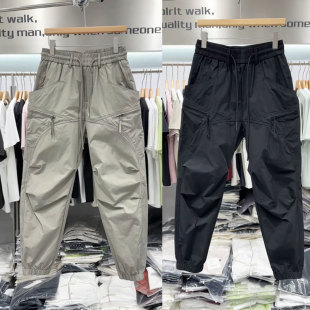 夏季新款工装裤男时尚宽松户外速干机能束脚裤潮牌舒适哈伦裤