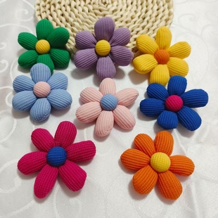 充棉立体花朵胸针可爱卡通布艺六瓣花别针窗帘配饰点缀装饰批发