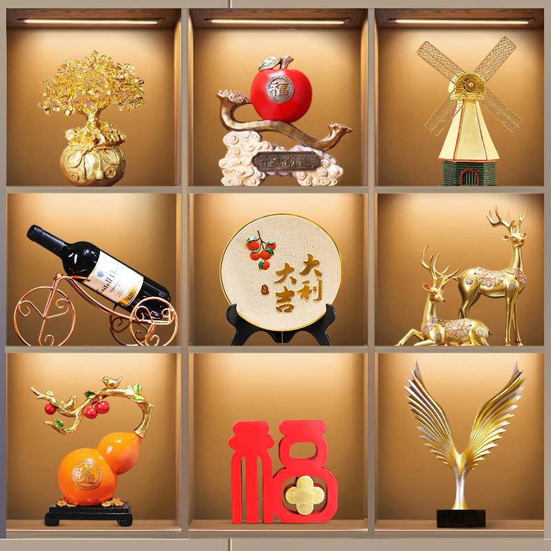 酒柜装饰品摆件轻奢高档欧式覆古怀旧现代客厅摆设柜子工艺礼品摆