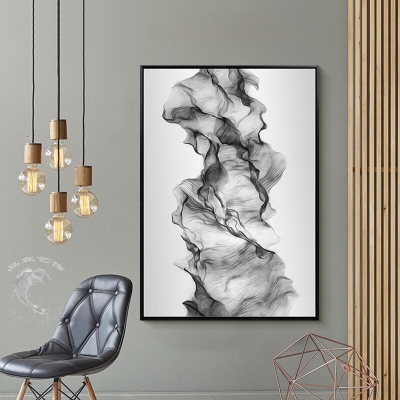 现代简约抽象水墨画客厅书房玄关挂画酒店样板房壁画