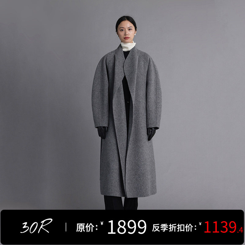 30.R自然系女装/羊驼毛羊毛混纺长毛双面多穿双面呢大衣毛呢外套