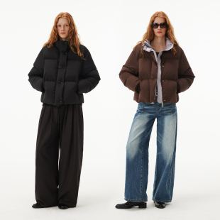 30.R 90s cleanfit/90白鹅绒撞色大版短款面包羽绒服