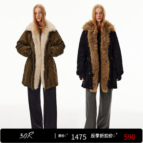 30.R 90s cleanfit/鸭绒可脱卸休闲羽绒派克服