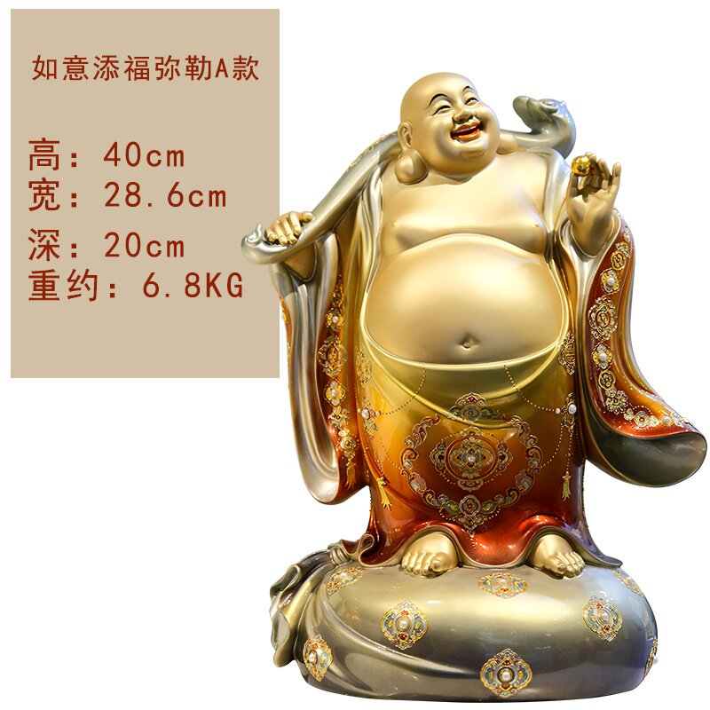 台湾铜雕全铜摆件招财弥勒佛站像家y居工艺品佛像摆件