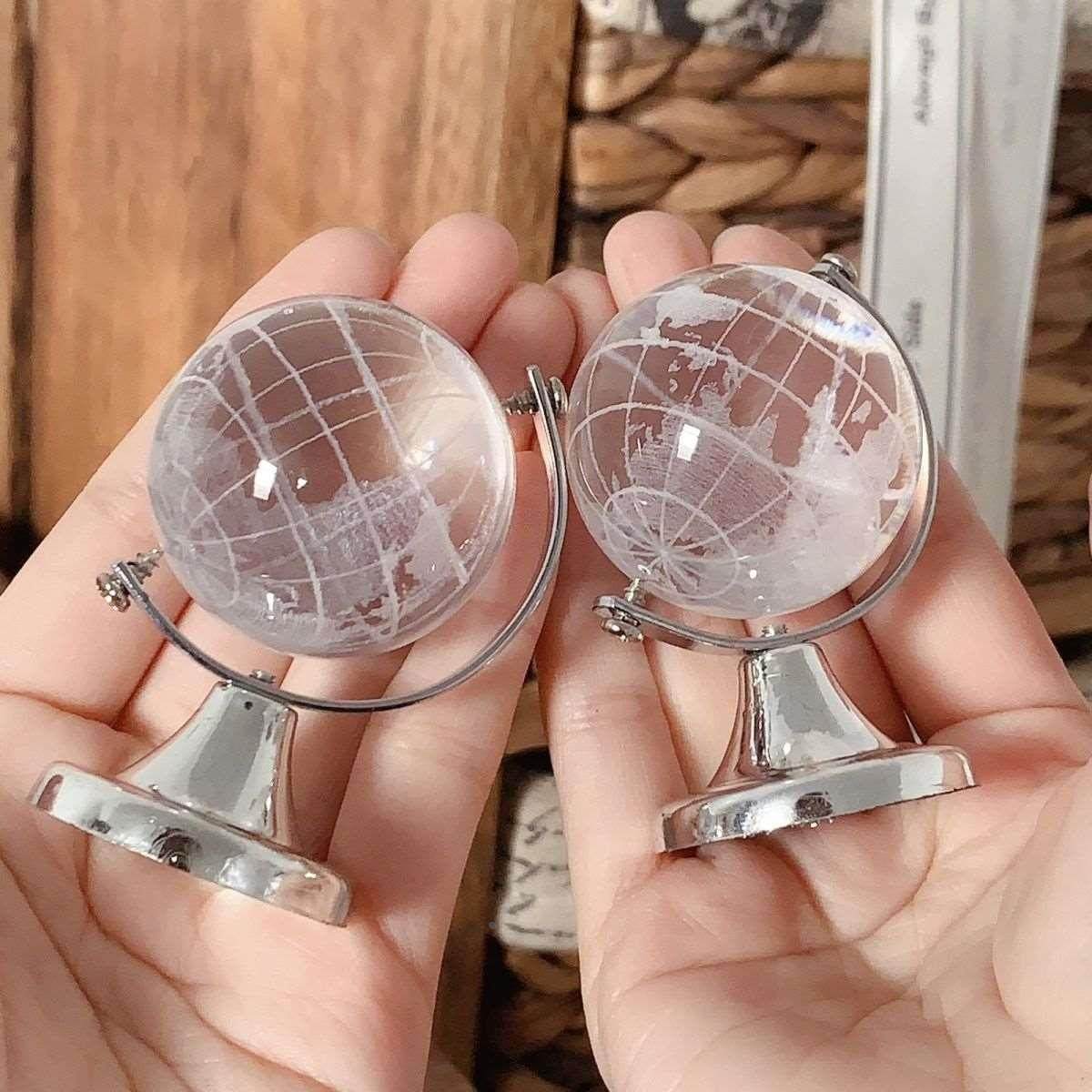 迷你地球仪摆件水晶桌面装饰学生用送男女朋友的生日礼物毕业创意图片