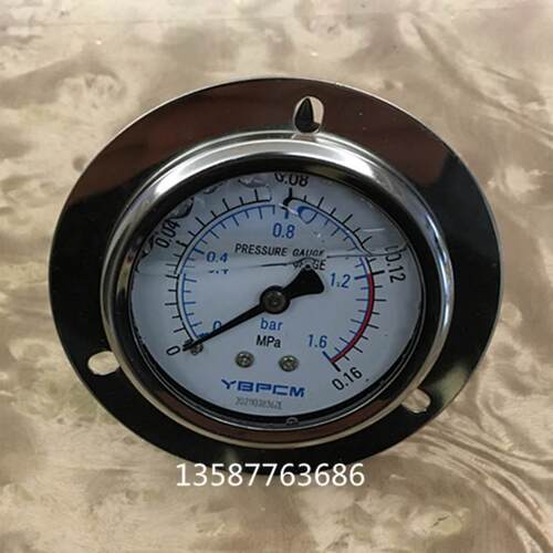耐震压力表0-0.16mpa气压表3mpa水压5mpa.1.6bar充油表3kg背式5kg
