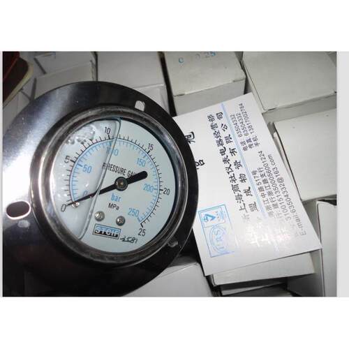 上海天川仪表YN60ZT轴向带边耐震压力表0-25MPA/250bar液压表油压