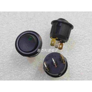 112B2F SCI翘板开关黑色带小绿灯圆形船型电源开关R13 112 R13