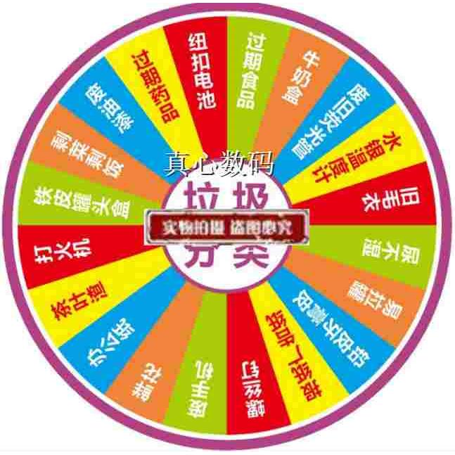 定制转盘可擦写垃圾分类游戏道具大转盘 北京垃圾分类转盘飞行棋