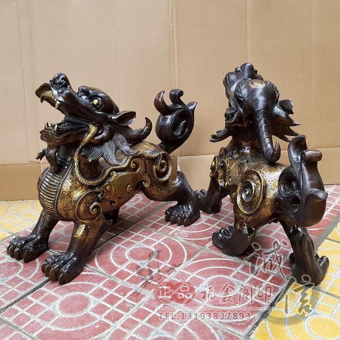 铜器批发仿古大号纯铜貔貅摆件一对招财瑞兽装饰工艺礼品古玩收藏