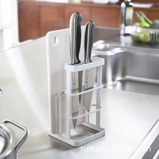 刀架置物架刀具收纳架菜刀架厨房多功能放刀壁挂一体筷筒台面上墙