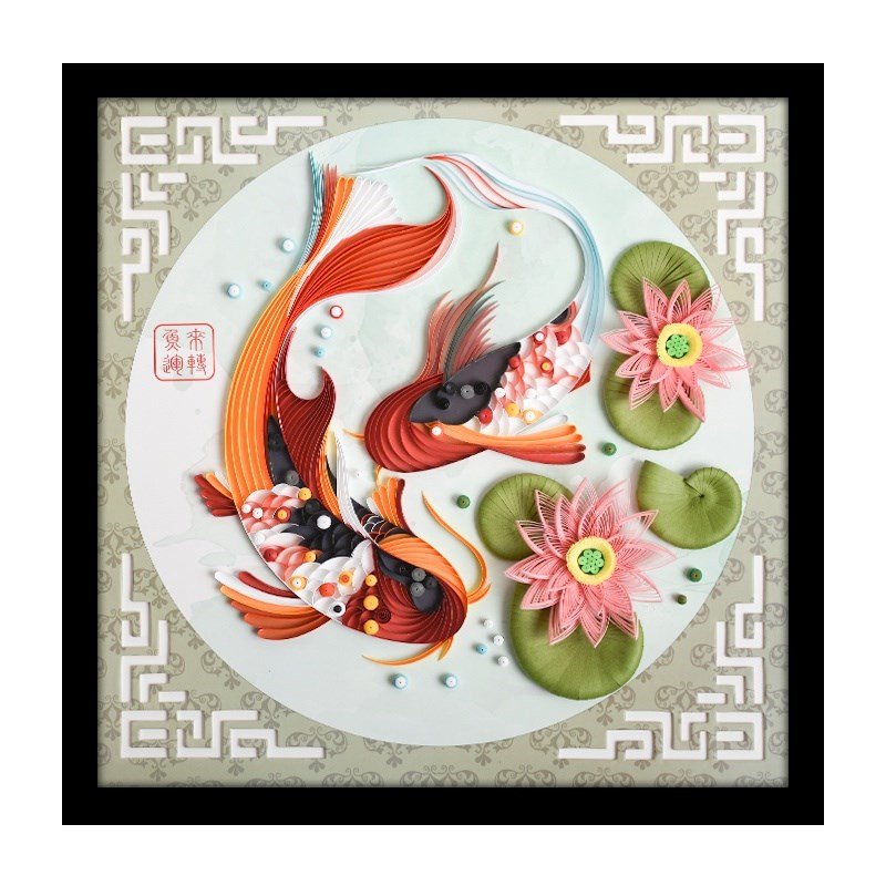 鱼来运转衍纸材料包衍纸装饰衍纸画衍纸手工作品折纸套装相框