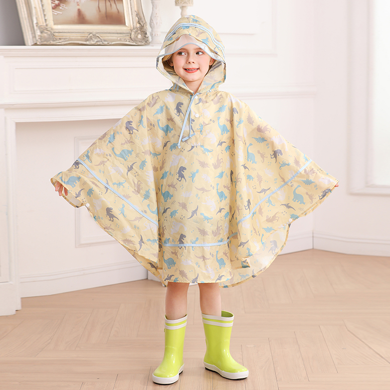 日式儿童雨披斗篷宝宝雨衣幼儿园小朋友防水服防暴雨学生带书包位