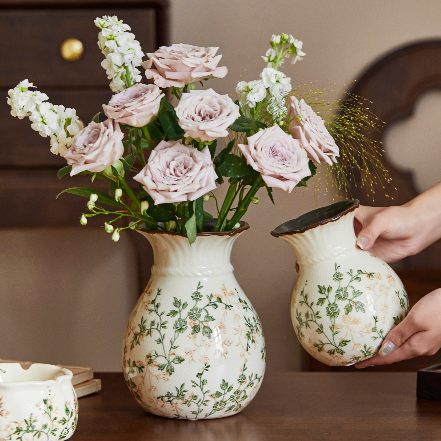 宋式美学陶瓷花瓶繁花水培新中式