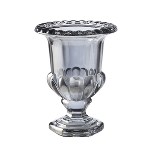 苏渠复古创意轻奢风灯高脚杯玻璃花瓶透明水晶插花器酒店民宿摆件