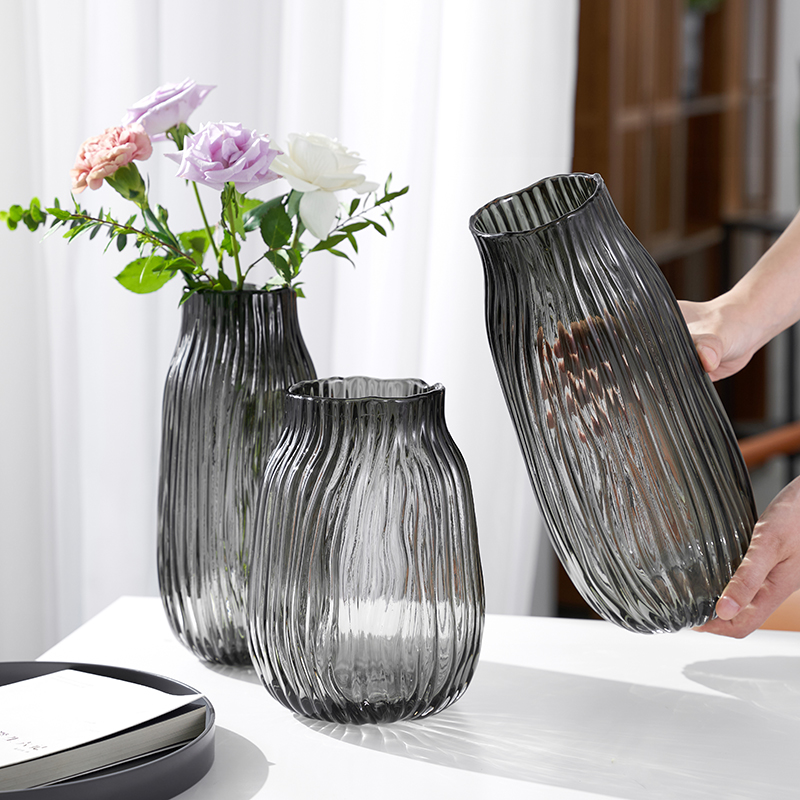 苏渠北欧玻璃瓶花瓶家居客厅餐桌