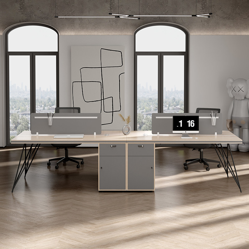 办公桌椅组合职员桌简约现代办公室家具职屏风桌员工位四人位卡座