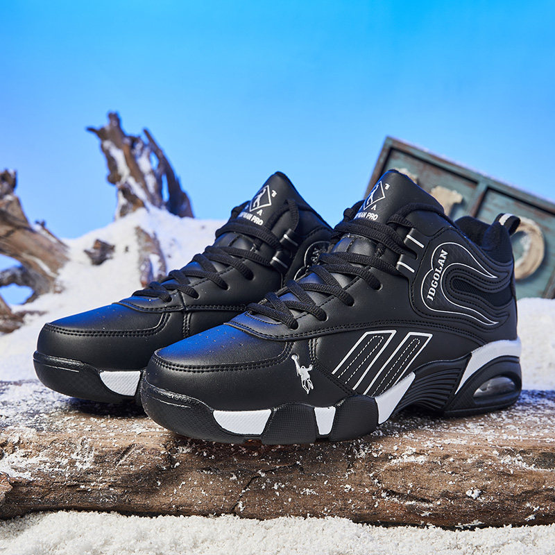 乔丹格兰加绒加棉男款运动休闲鞋冬季保暖高帮棉鞋防滑大码雪地靴