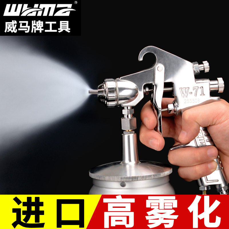 w71-w77汽车喷漆枪气动油漆涂料喷枪高雾化枪小型家具喷漆壶