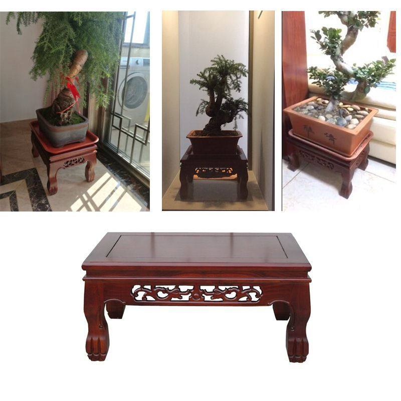 盆景架 实木盆栽架花架卧室花盆架实木客厅假山盆景底座架实木